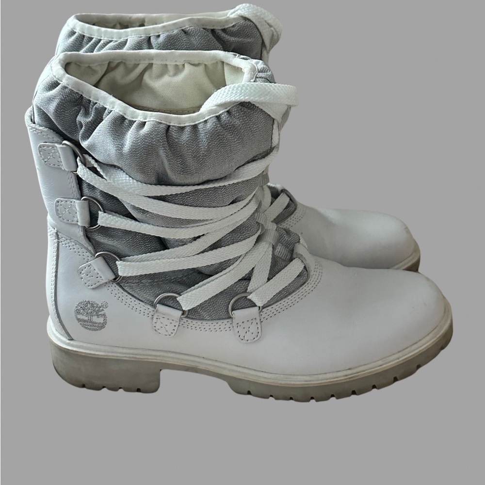 TIMBERLAND White Genuine Leather Boot Women’s Size 7. - Picture 9 of 16